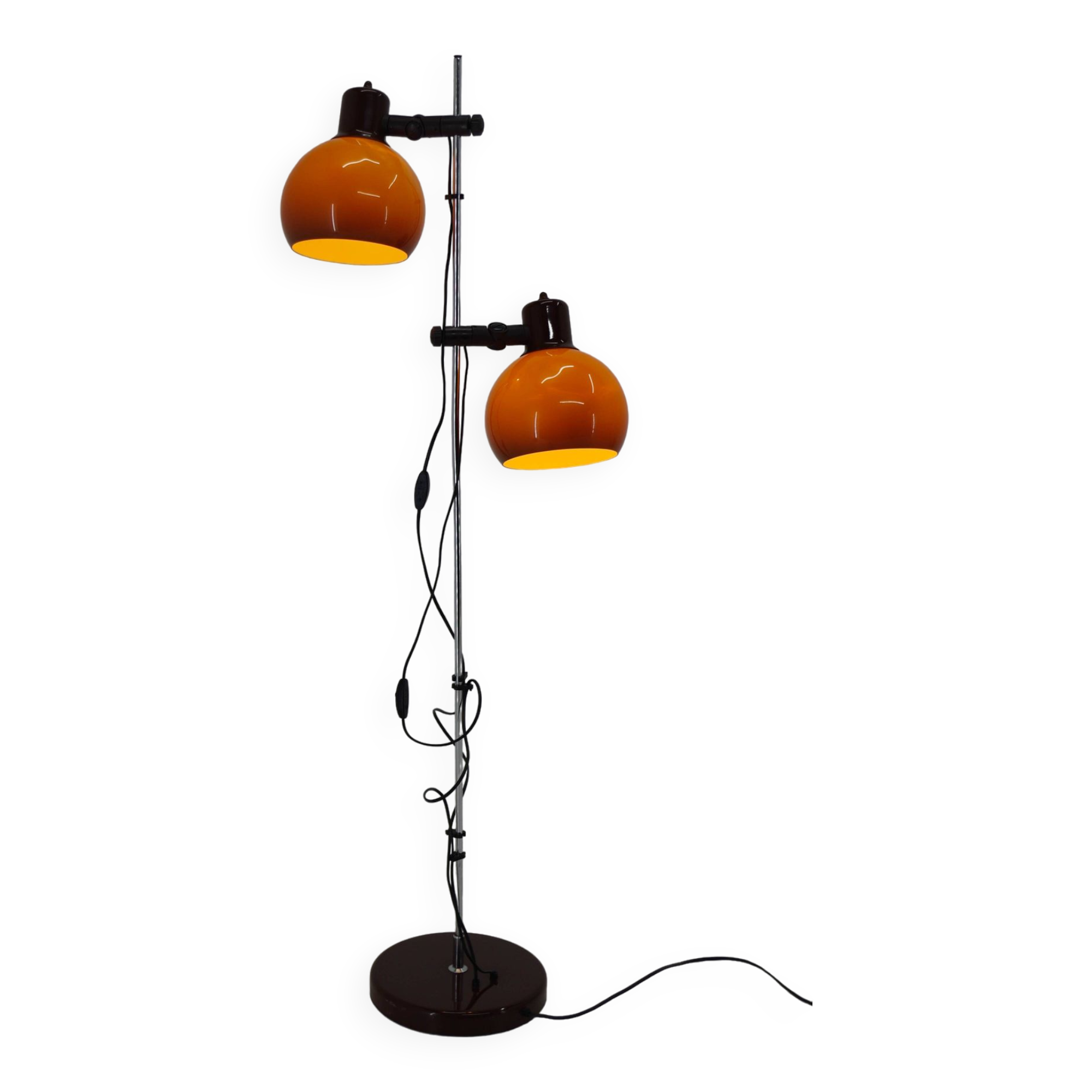 Lampadaire orange vintage, Hongrie, 1970