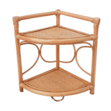 Rattan corner shelf