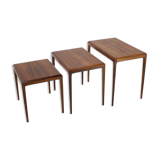 1960s Johannes Andersen rosewood nesting tables for cfc Christensen of Silkeborg, Denmark