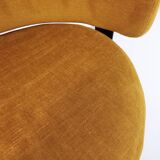 Paire de fauteuils italiens vintage en velours et métal noir des années 60