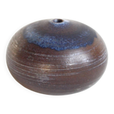 Vintage blue and brown ceramic soliflore vase - Antonio Lampecco