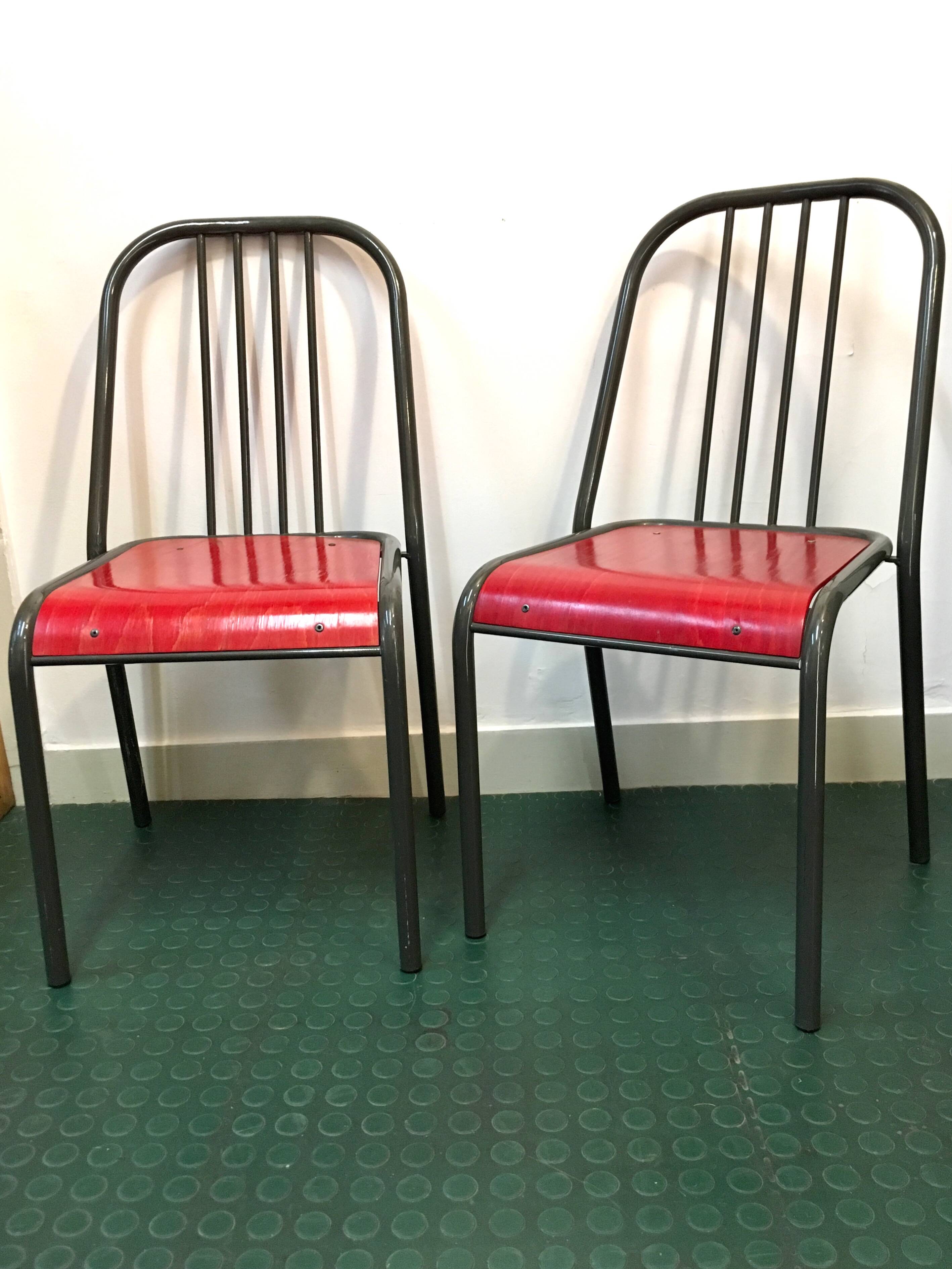 Paire chaises industrielles vintage