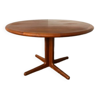 Extendable round/oval teak dining table