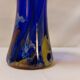 Vase Tulipe vintage en verre d'art soufflé à la main bleu Cobalt style Murano