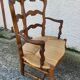 Provencal double armchair with woven rush in walnut