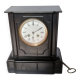 Napoleon III style black marble clock, in working condition