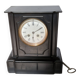 Napoleon III style black marble clock, in working condition