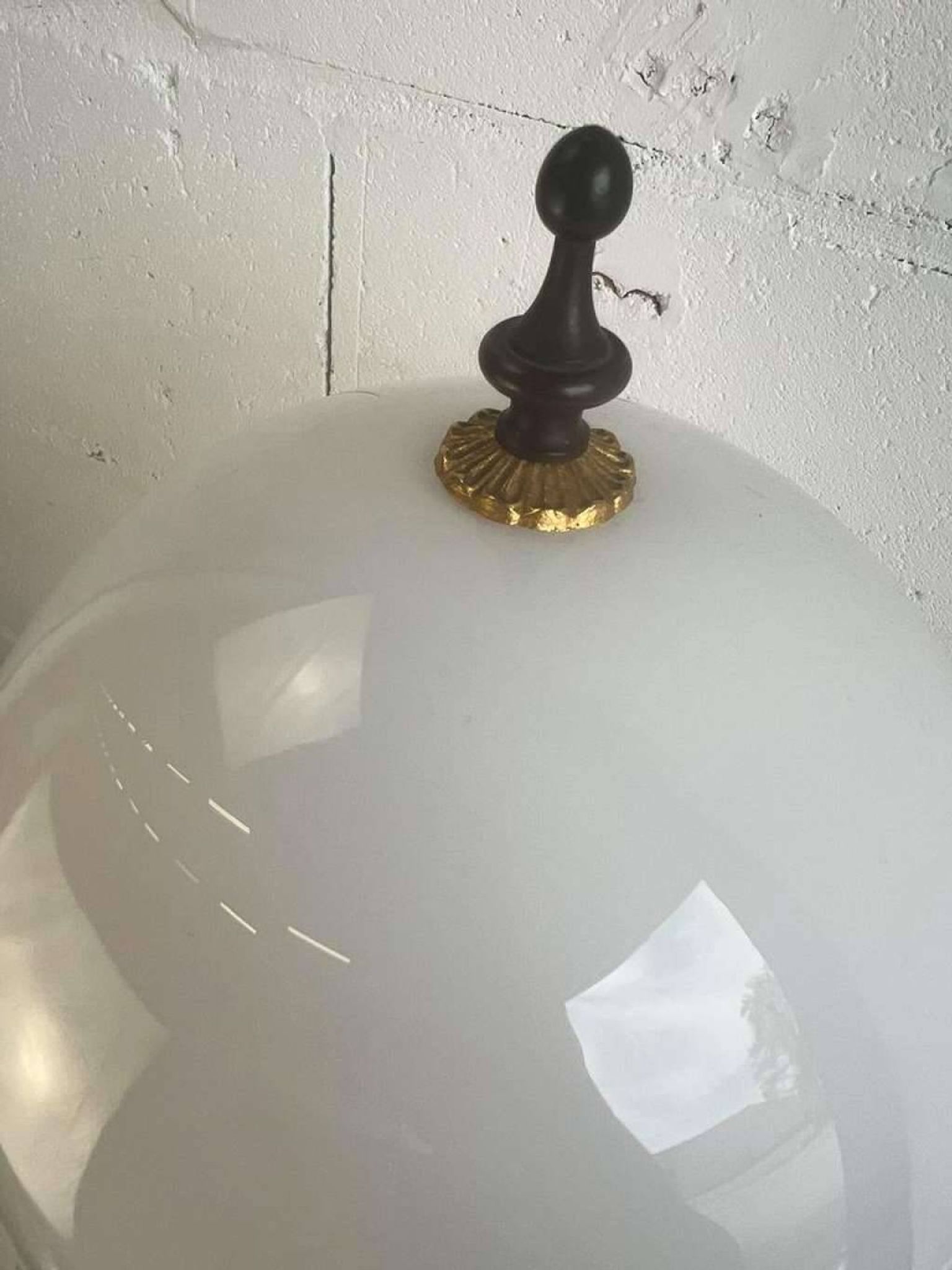 LAMPE DE TABLE HAUTE VINTAGE AVEC PALMIERS "DORÉS", STYLE HANS KÖGL