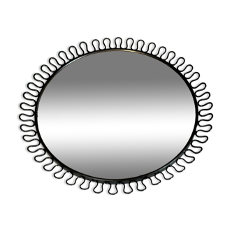 Miroir circulaire à cadre noir en boucle Josef Frank Svenskt Tenn