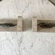 Pair of bookends boats in marble and steel 50s