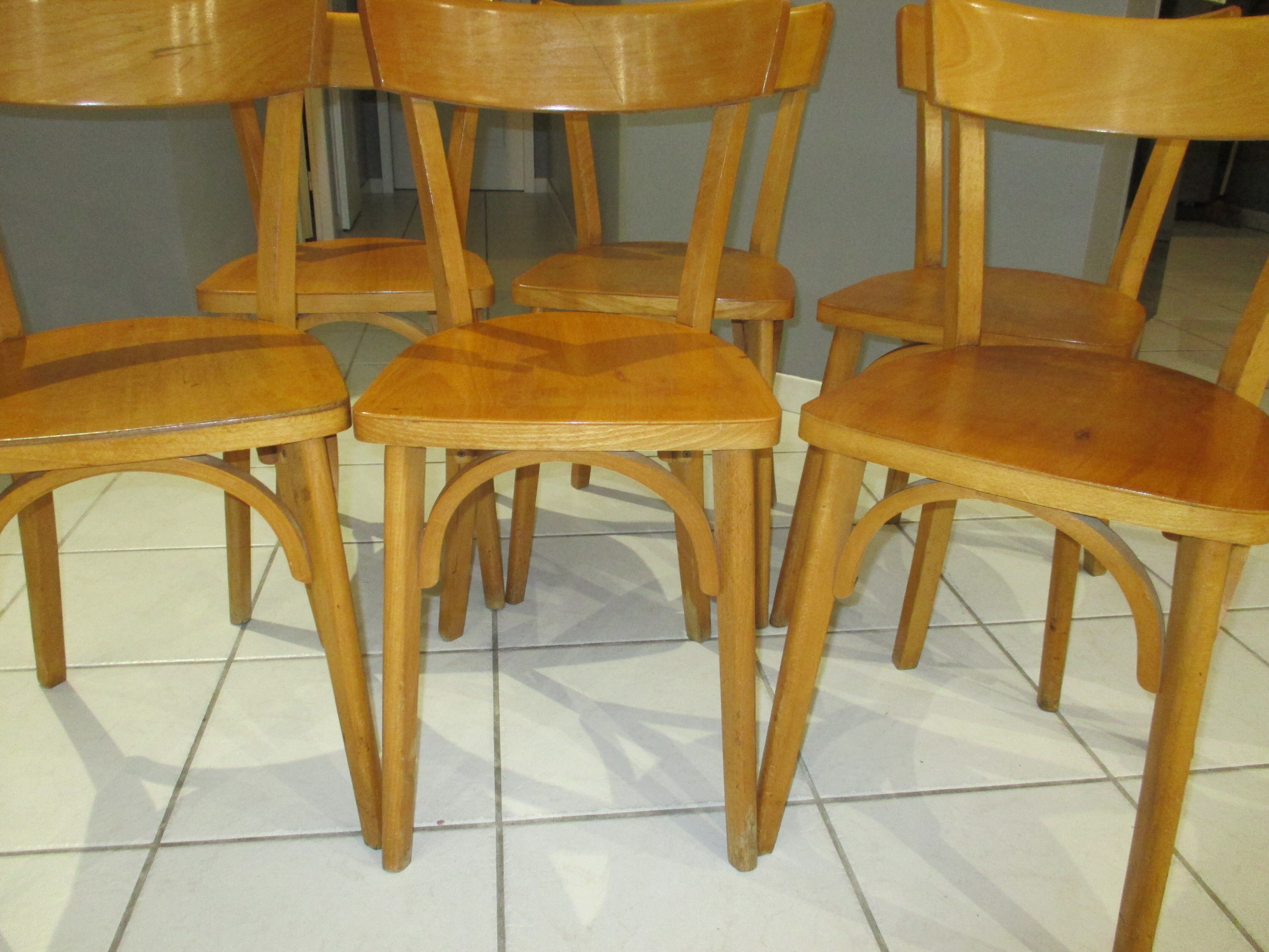Suite 6 chaises de bistrot vintage 1965