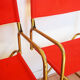 Red vintage pair of lafuma folding chairs