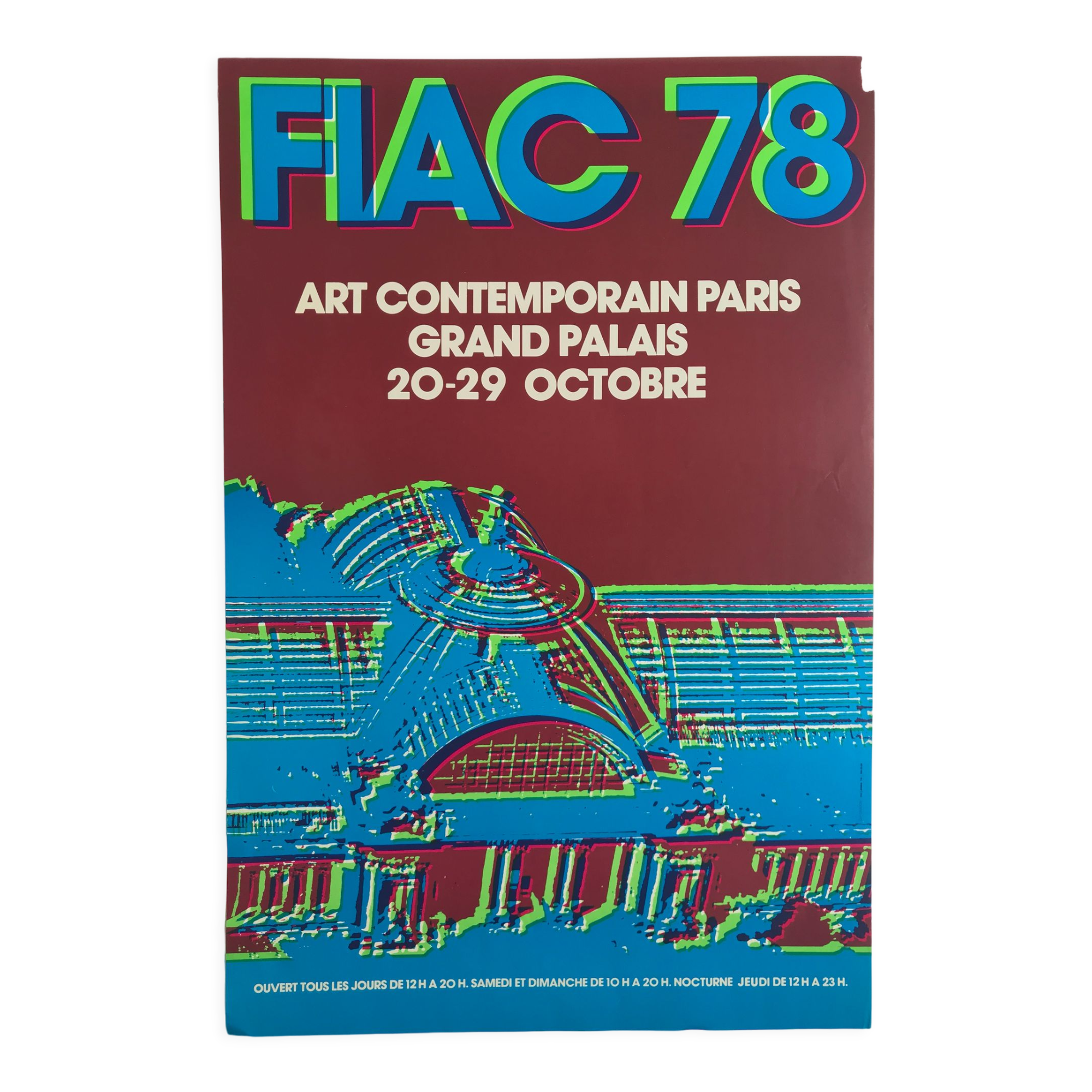Vintage poster FIAC 78, Grand Palais, 1978. Original poster