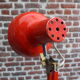 Lampe architecte RDA rouge 70's