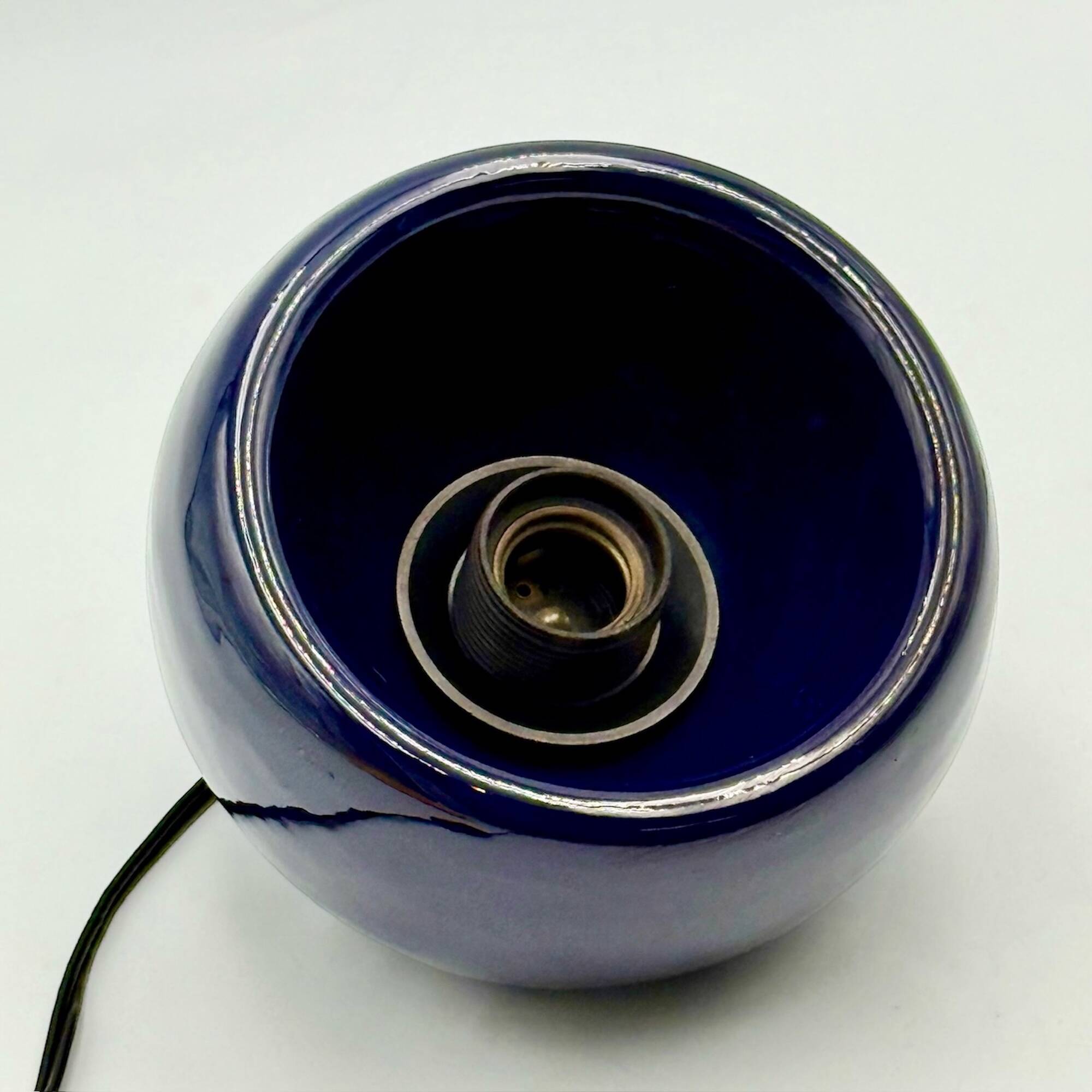 Vintage Blue Ceramic Lamp from Italy, 1970s