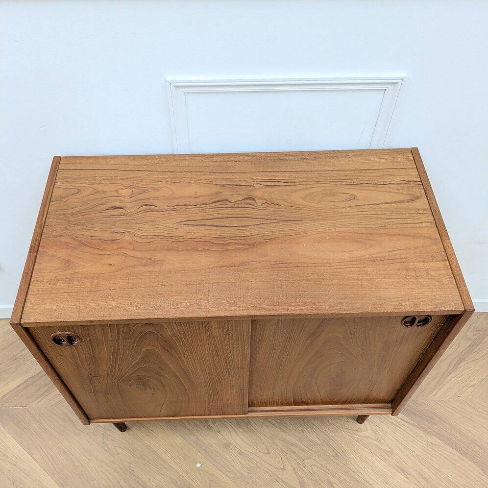 Vintage Scandinavian sideboard with sliding doors
