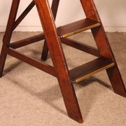 mahogany library step ladder - 19th century