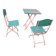 Mid century distressed painted iron garden table and 2 chairs, 1960s