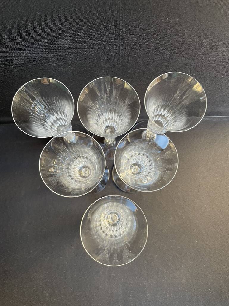 6 Saint Louis champagne flutes cut Lozère service stamped