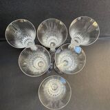 6 Saint Louis champagne flutes cut Lozère service stamped