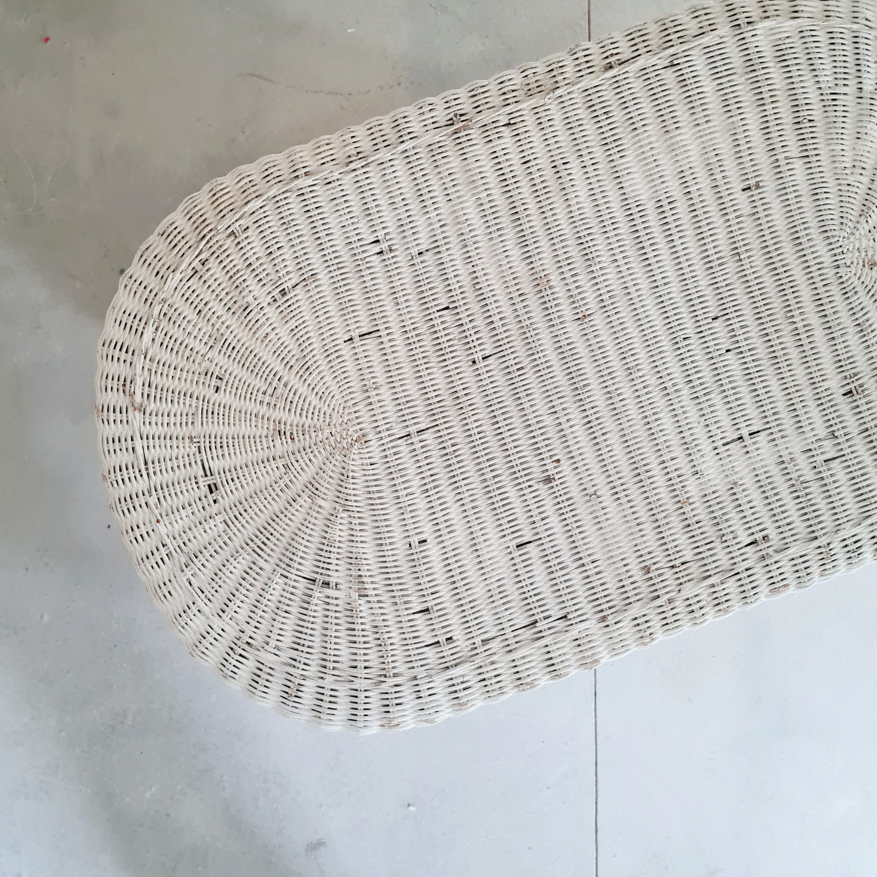 White low rattan table