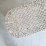 White low rattan table