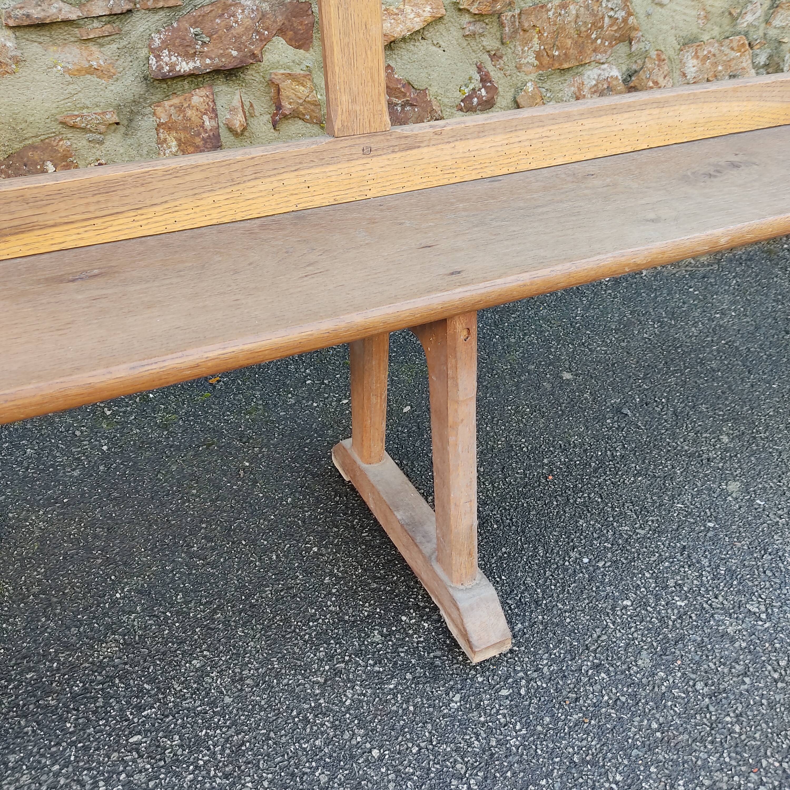 Solid oak church pew