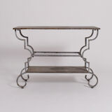 Forged iron patinated table console, 1940s.