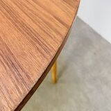 Round extendable Scandinavian table, teak, 1960s
