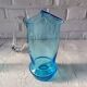 Orangeade set, pitcher and 7 vintage turquoise glasses