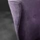 Fauteuil à oreilles à dossier haut en chêne et tissu violet, style scandinave vintage des années 1950