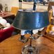 Silver-plated metal base bouillotte lamp