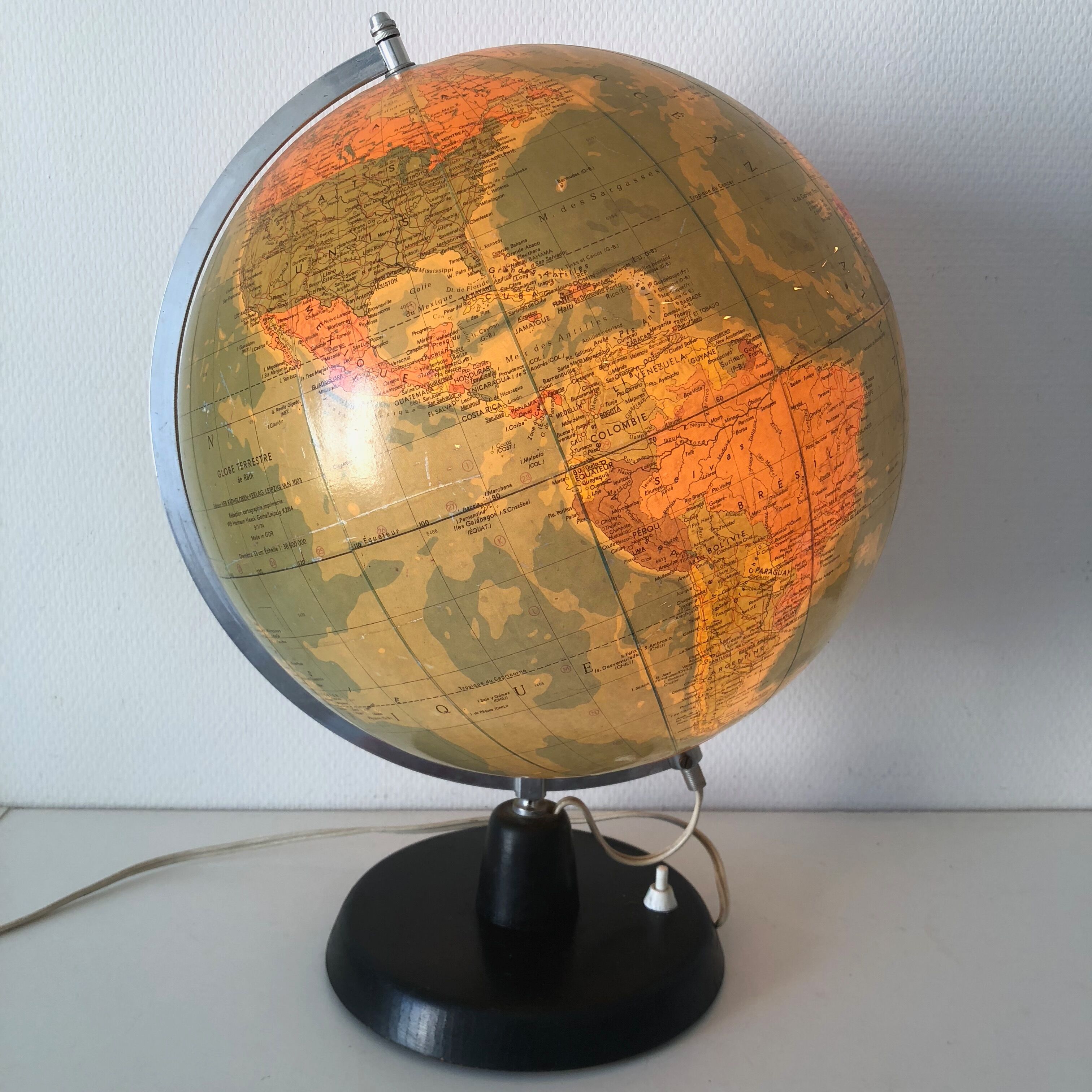 Rath 46 cm GDR 1974 vintage globe