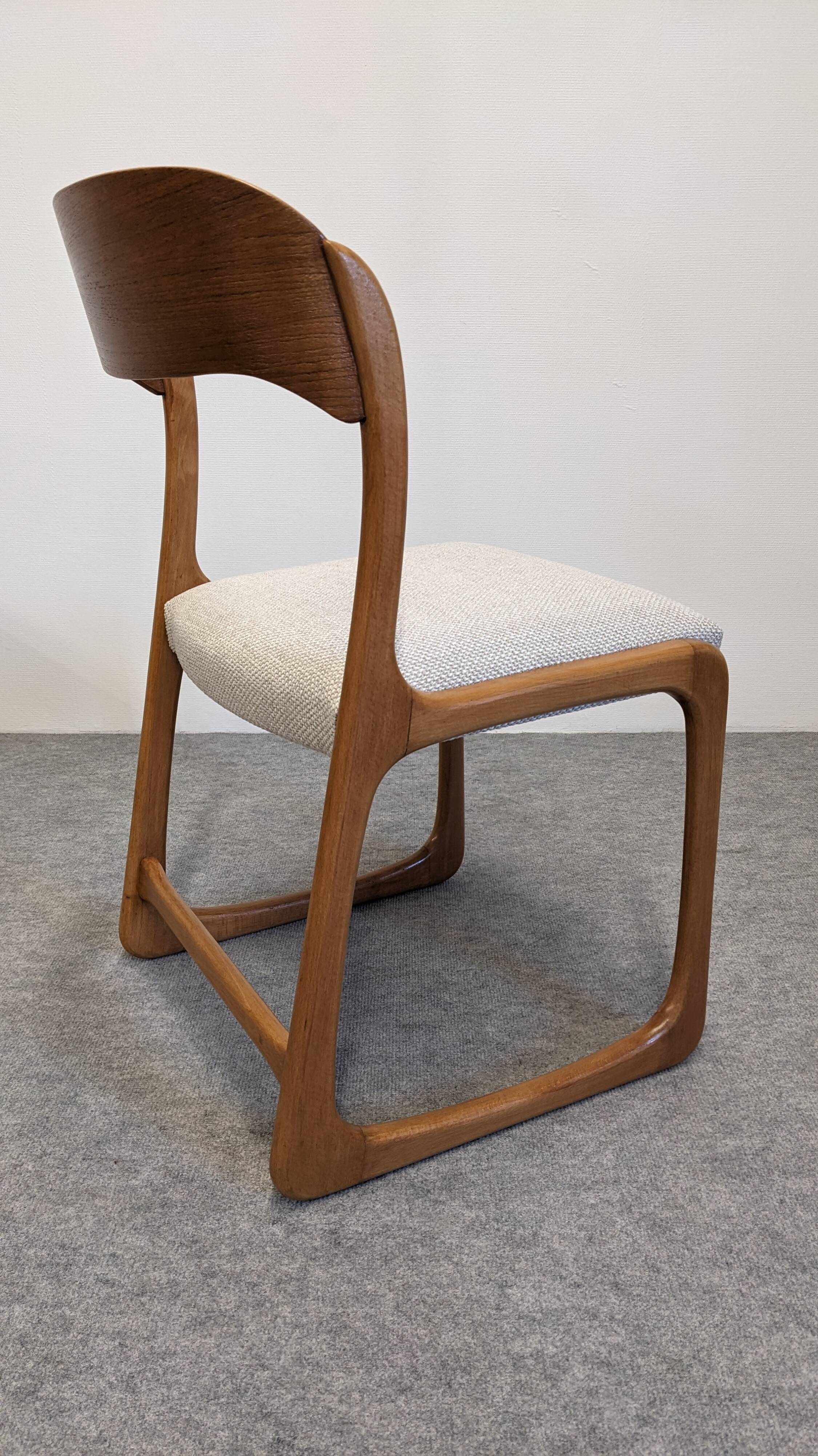 Set of 4 Baumann sled chairs, France circa 1970.