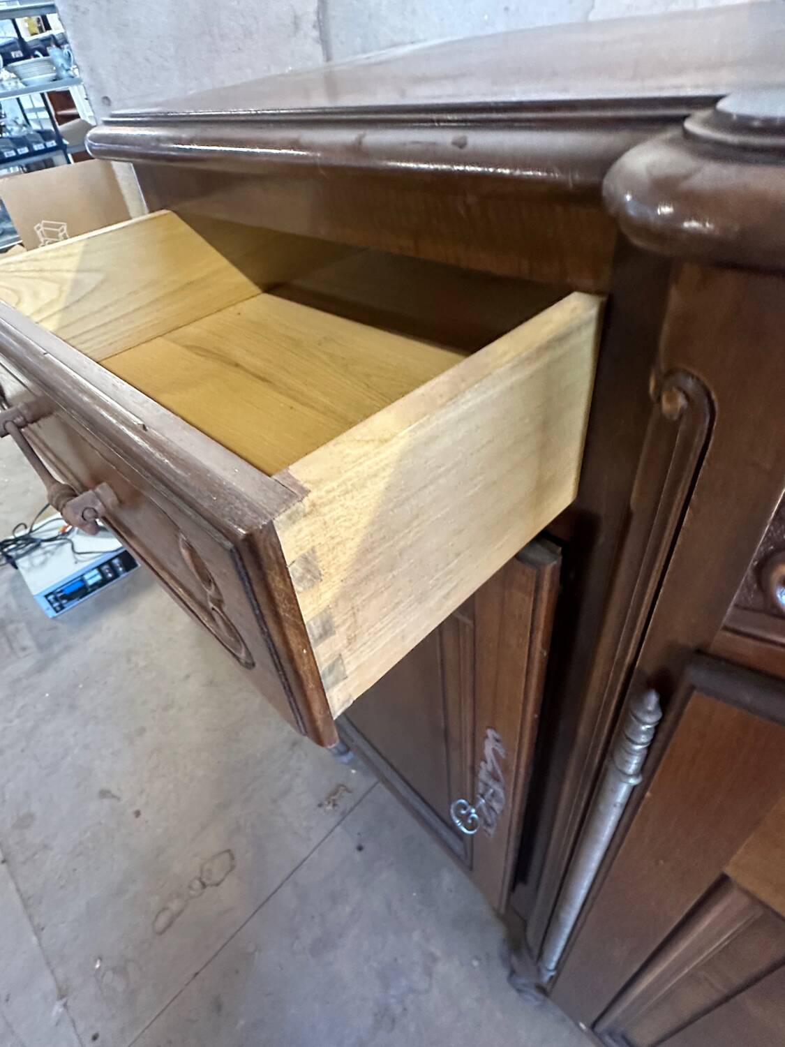 Large dining room buffet in marquetry – Louis XV style – 20th century