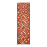 Turkish Handwoven Vintage Herki Kilim 98 cm x 322 cm