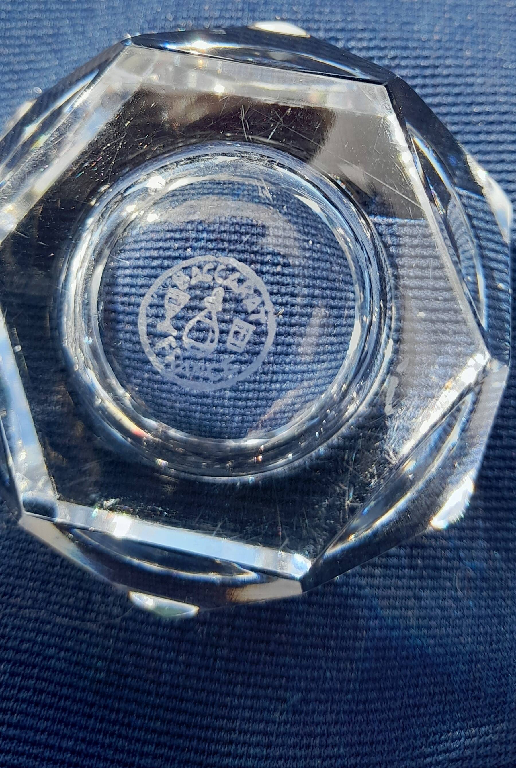 Crystal salt and pepper shakers stamped Baccarat France