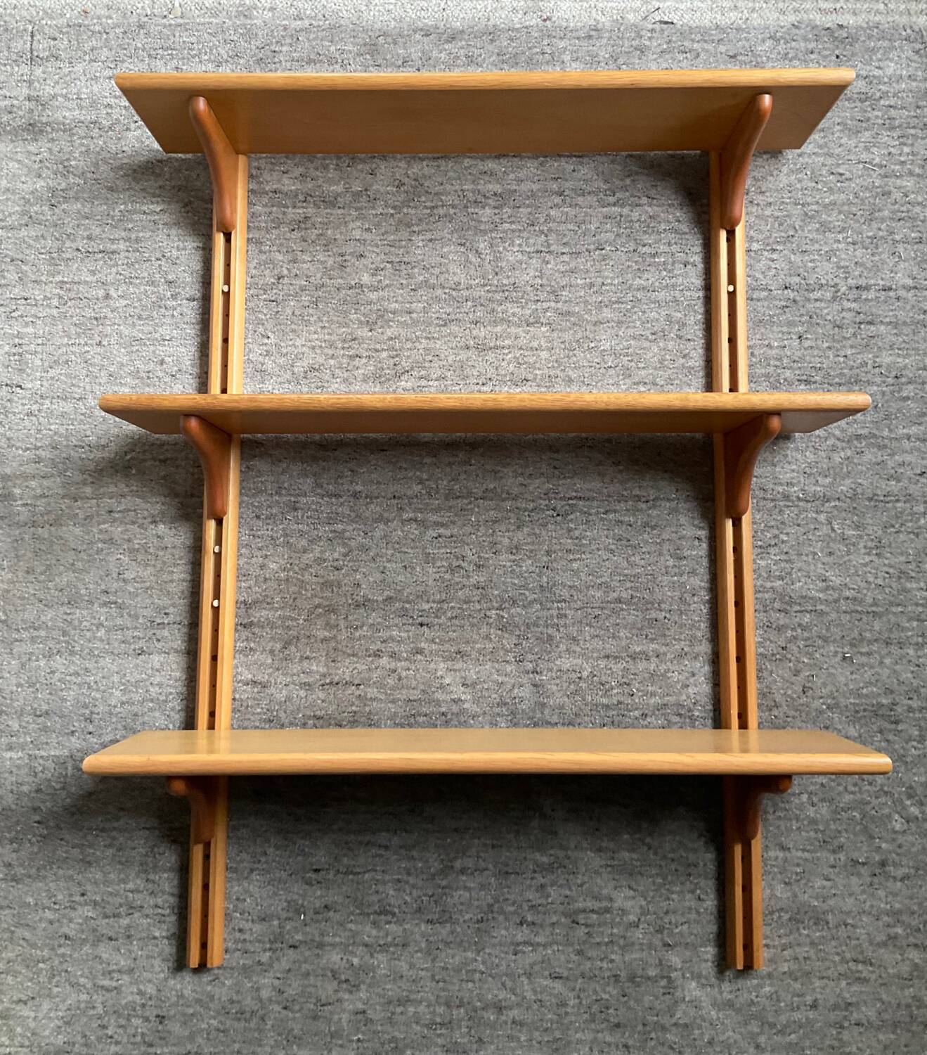 Vintage beech wall shelf