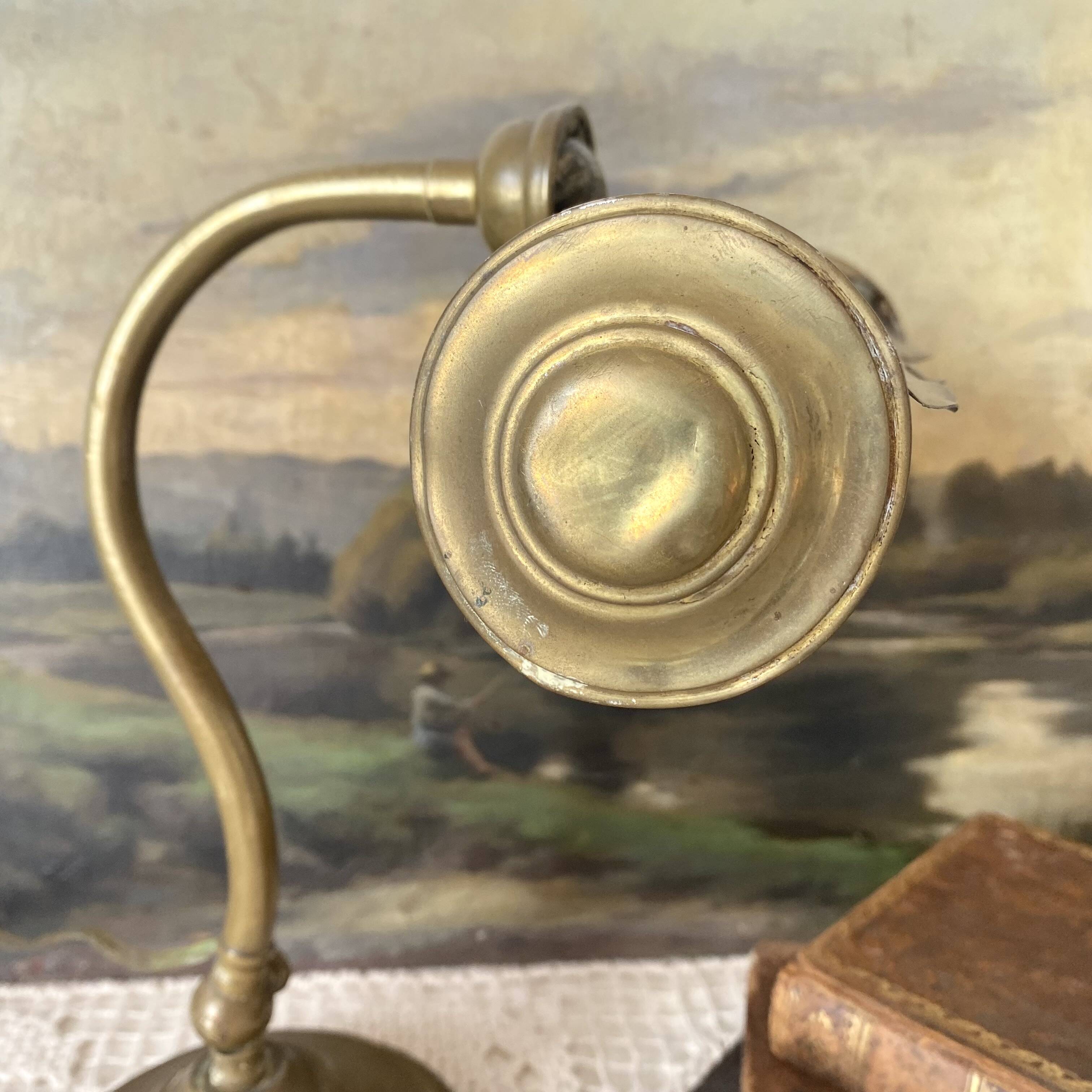 Antique brass notary lamp, adjustable desk lamp