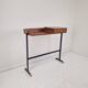 Table console / coiffeuse italienne du milieu du siècle avec des éléments en laiton, années 1950.