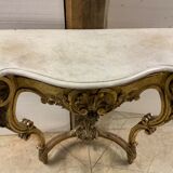Nineteenth console in gilded wood