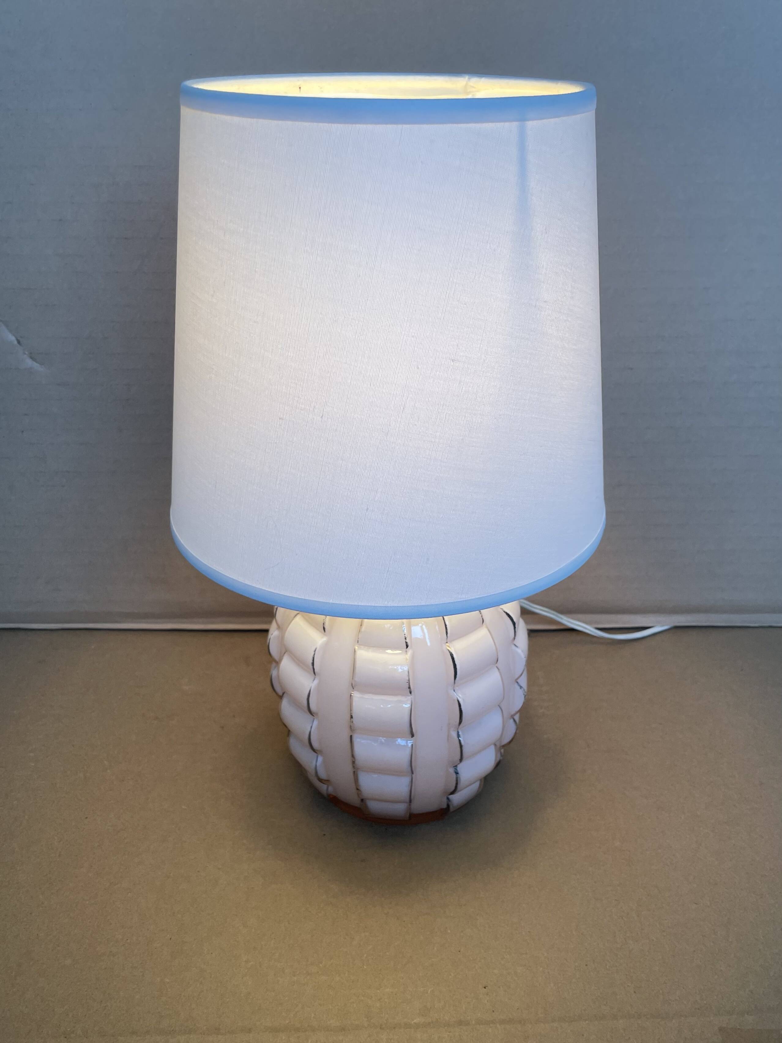Small antique glass table lamp