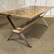 1970s coffee table, tiled top and chrome metal base.