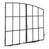 Fenêtre industrielle arquée métal L128xH114 verrière XIX° 2 vantaux