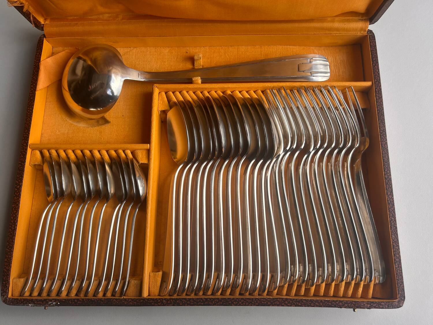 Silver-plated cutlery set by André Blanchet, early 20th century.