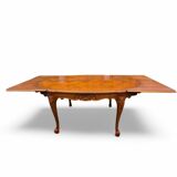 Louis XV style cherry wood table with extensions