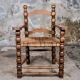 Pair of turned wooden spool armchairs, mid-20th century, France