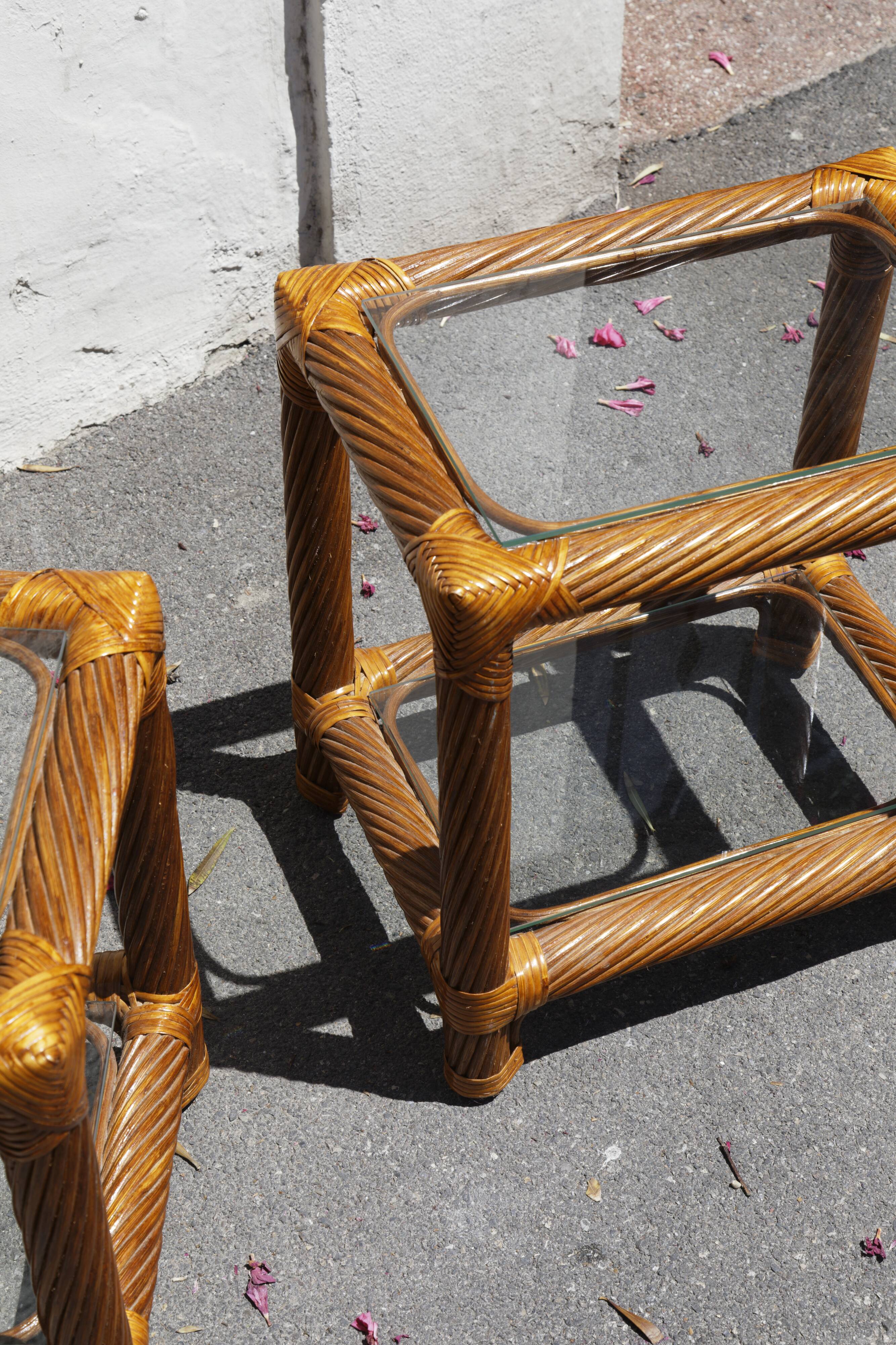 Set headboard and bedside woven rattan maugrion