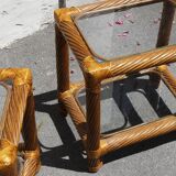 Set headboard and bedside woven rattan maugrion