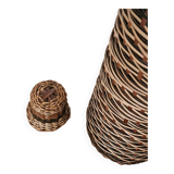 Glass and rattan bottle